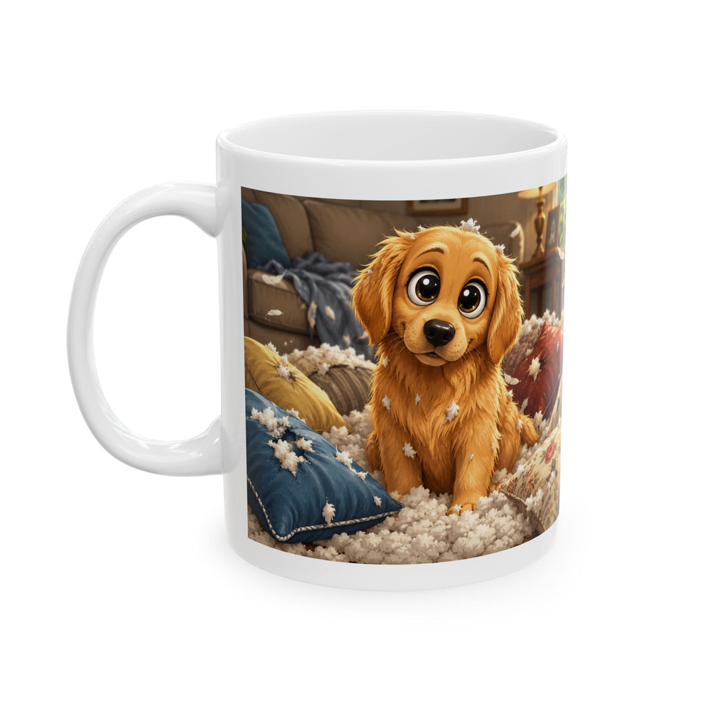 Cute Puppy on Pillows Coffee Cup (11oz & 15oz)
