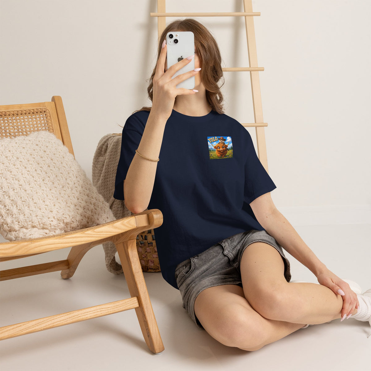 YOLO Highland Cow Tee — Cute Cow & otter Graphic T-Shirt
