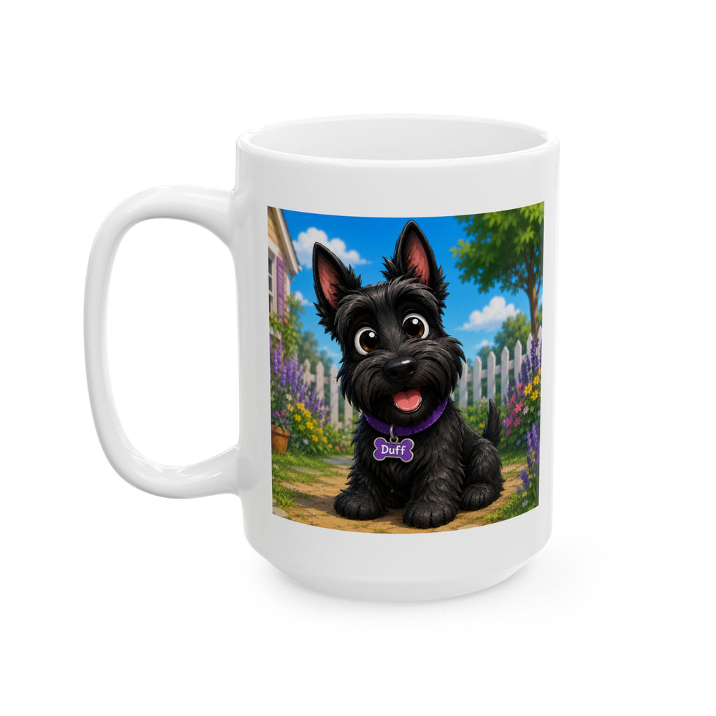 Cute Black Dog Scotty Ceramic Mug (11oz & 15oz)