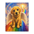 Rainbow Bridge Angel golden retriever Canvas