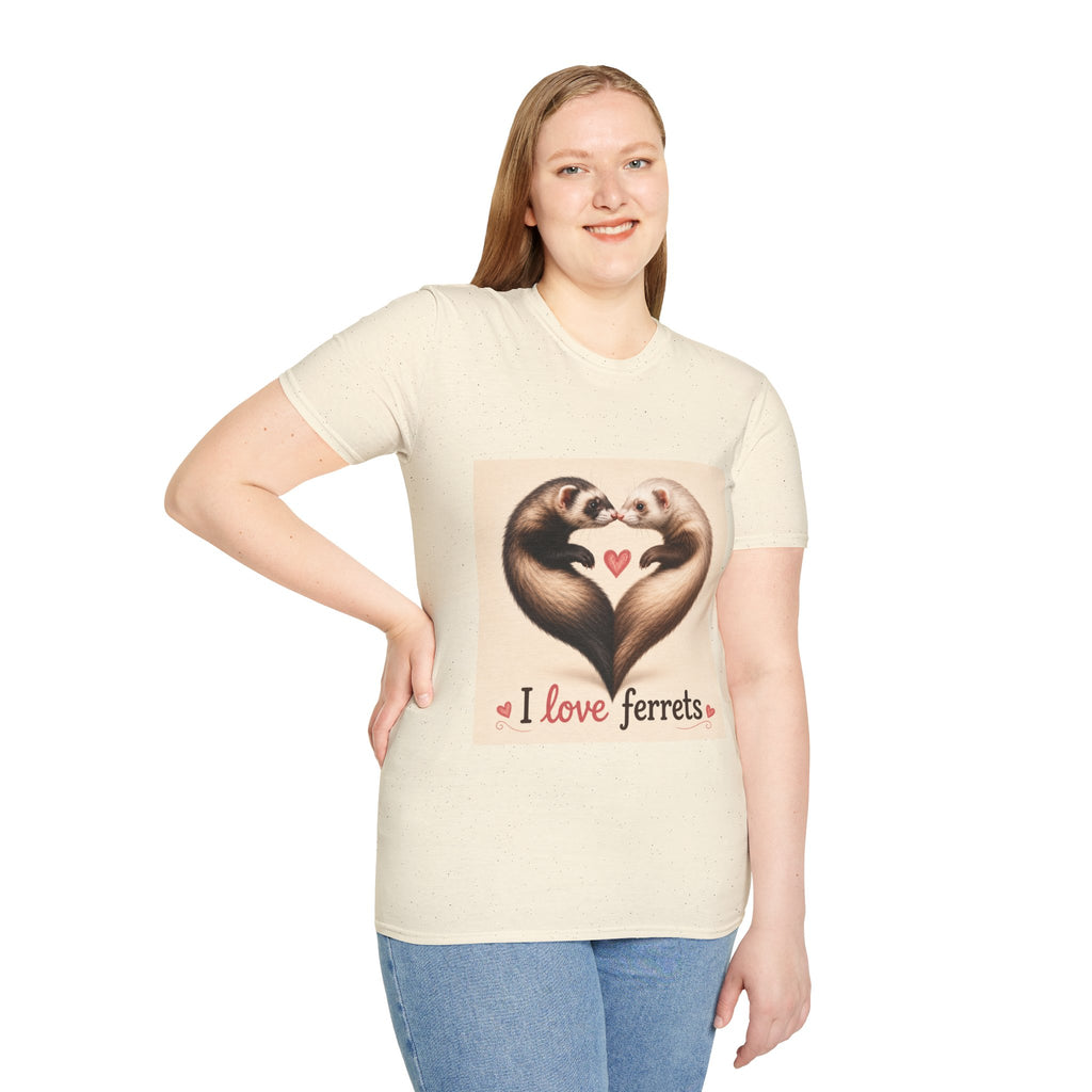 Ferret Heart T-Shirt — I Love Ferrets Cute Pet Lover Tee