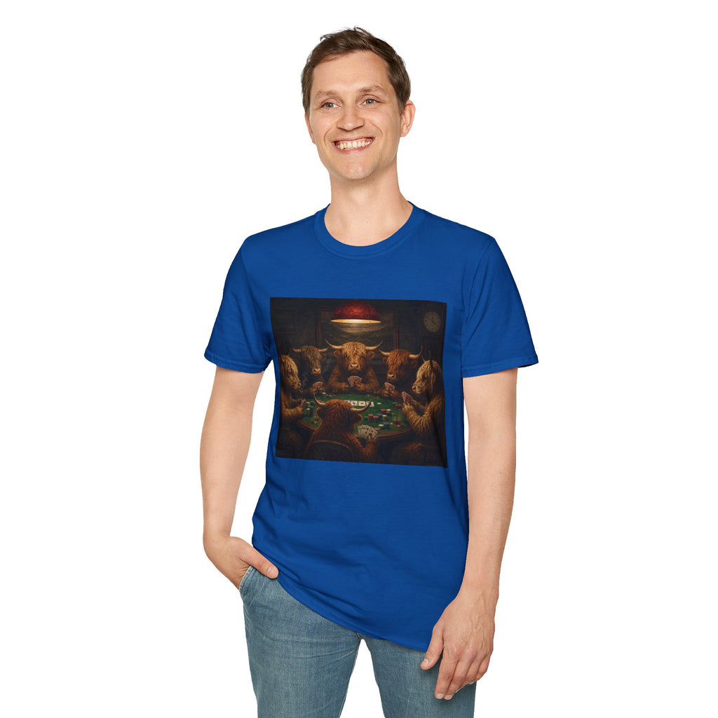 Poker Night Cattle Graphic T-Shirt
