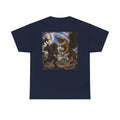 Mythic Battle Graphic Tee — gryphon vs. minatour Warrior Art Shirt
