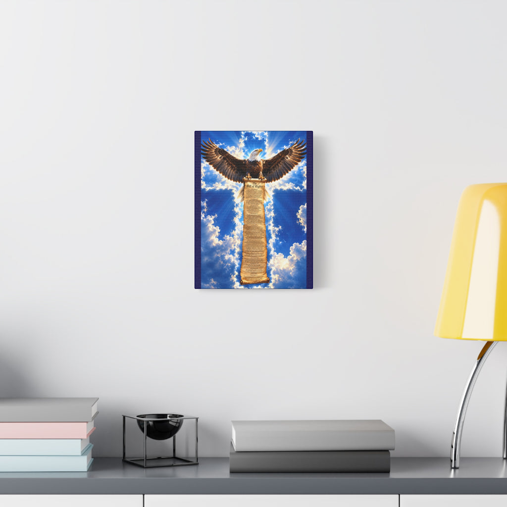 Eagle Cross Canvas Print — Bill of Rights Scroll Wall Art