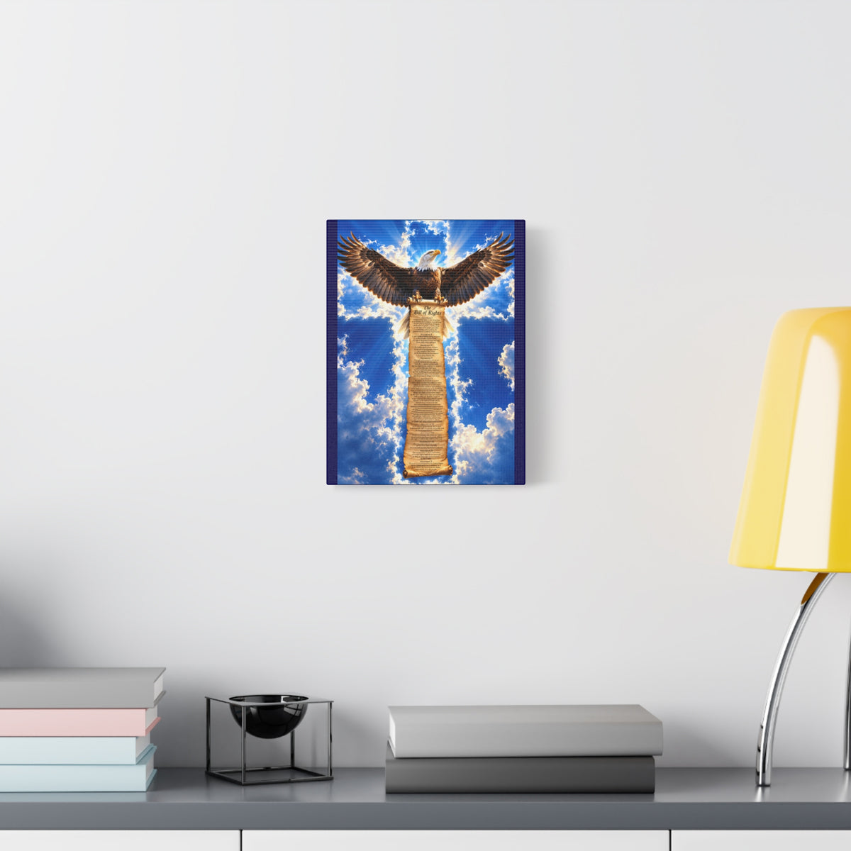 Eagle Cross Canvas Print — Bill of Rights Scroll Wall Art