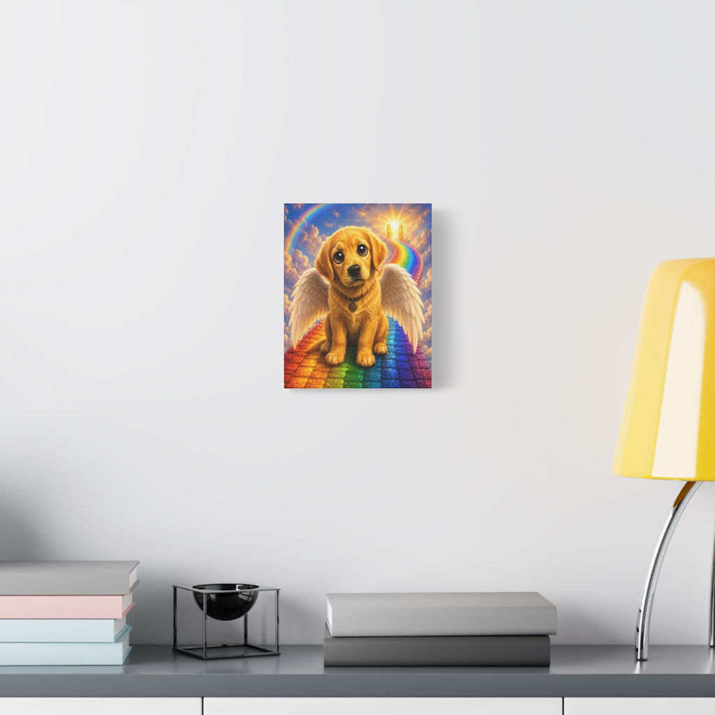 Rainbow Bridge Angel golden retriever Canvas