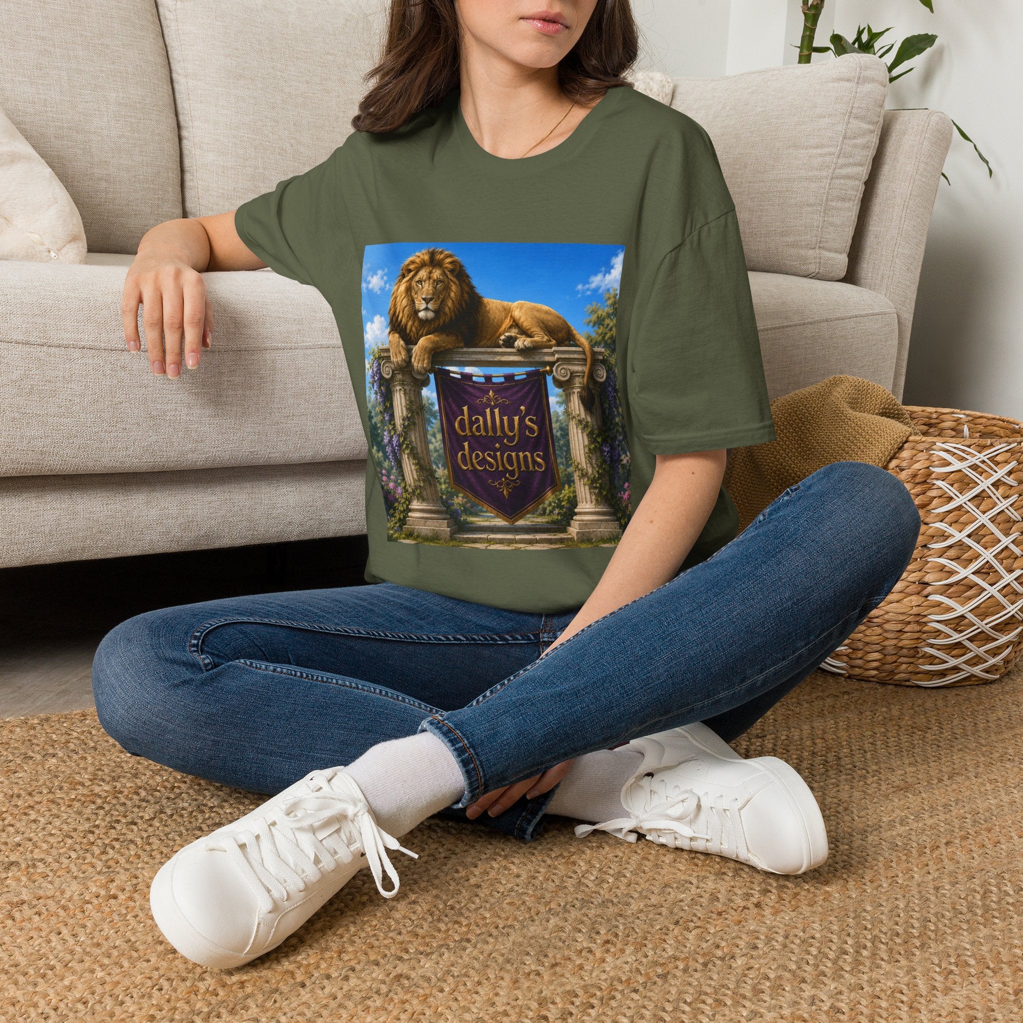 Regal Lion on Stone Dally design logo