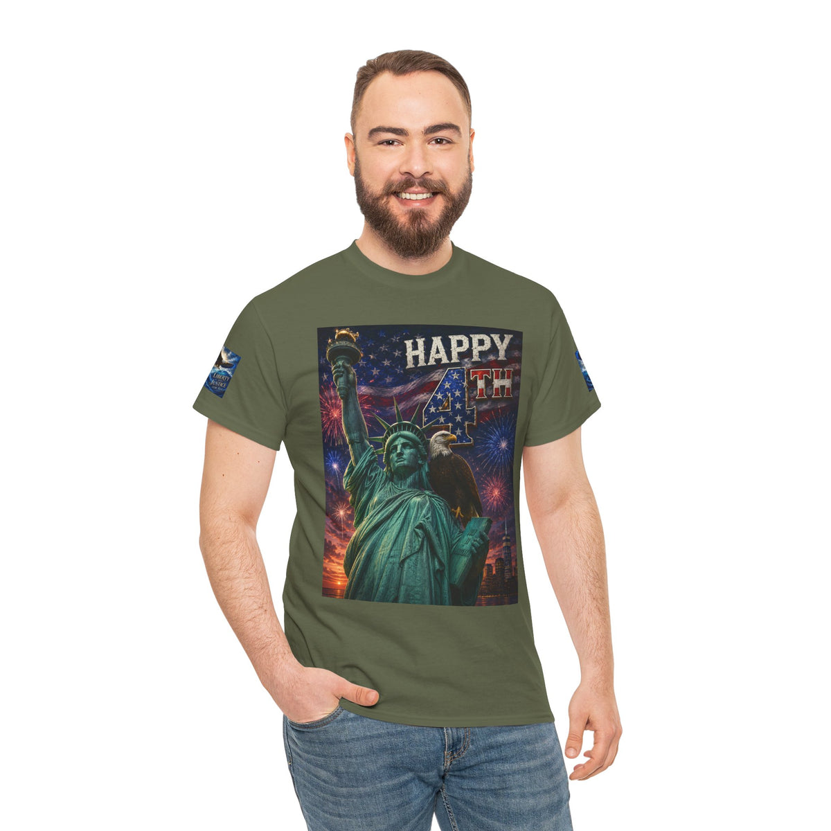 Statue of Liberty 'Happy 4th' T-Shirt – Patriotic Independence Day Tee