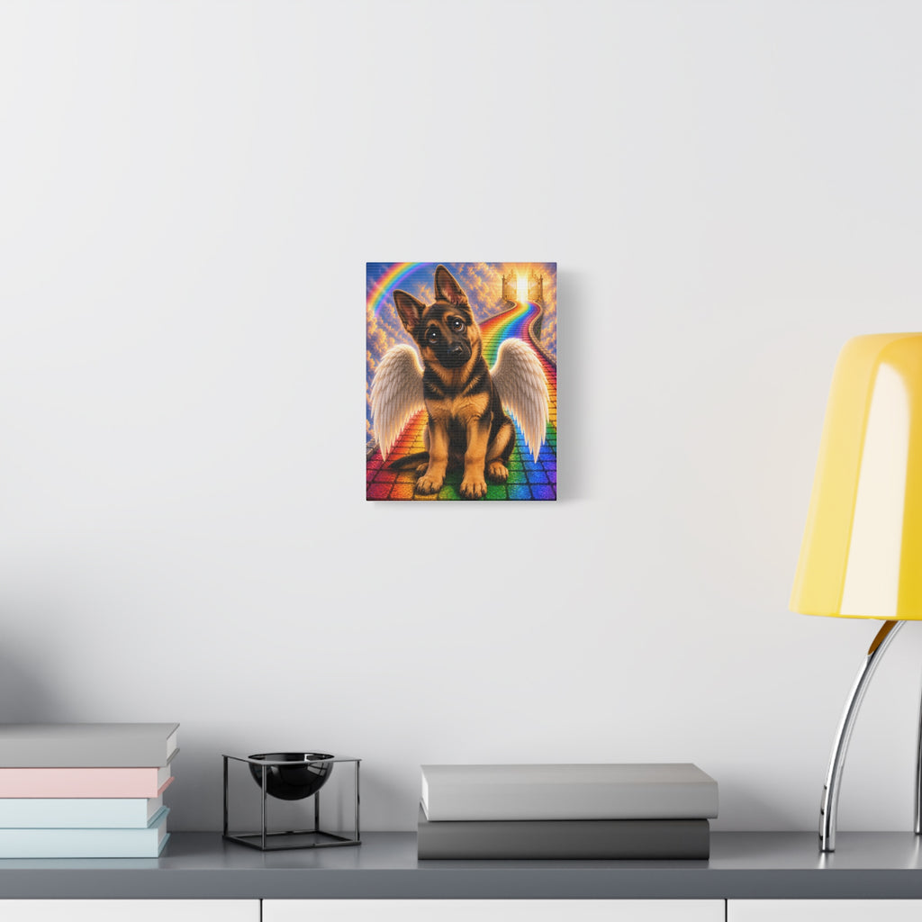 Angel German Shepherd Rainbow Canvas