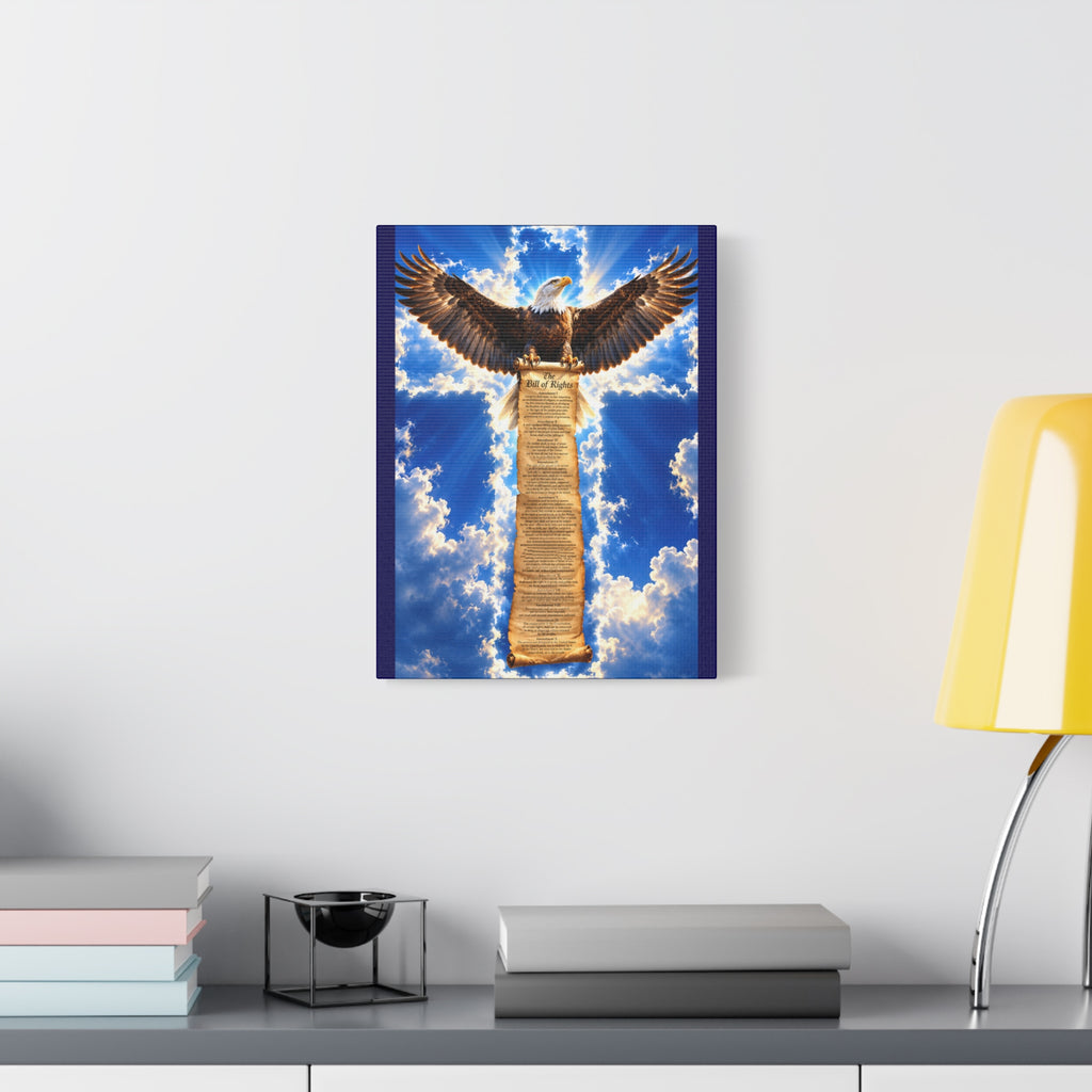 Eagle Cross Canvas Print — Bill of Rights Scroll Wall Art