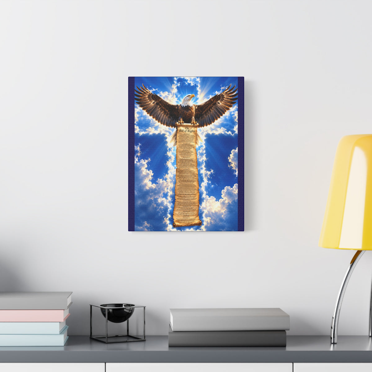 Eagle Cross Canvas Print — Bill of Rights Scroll Wall Art