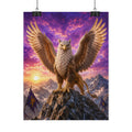 Gryffin Sunset Poster — Fantasy Winged Gryphon Wall Art