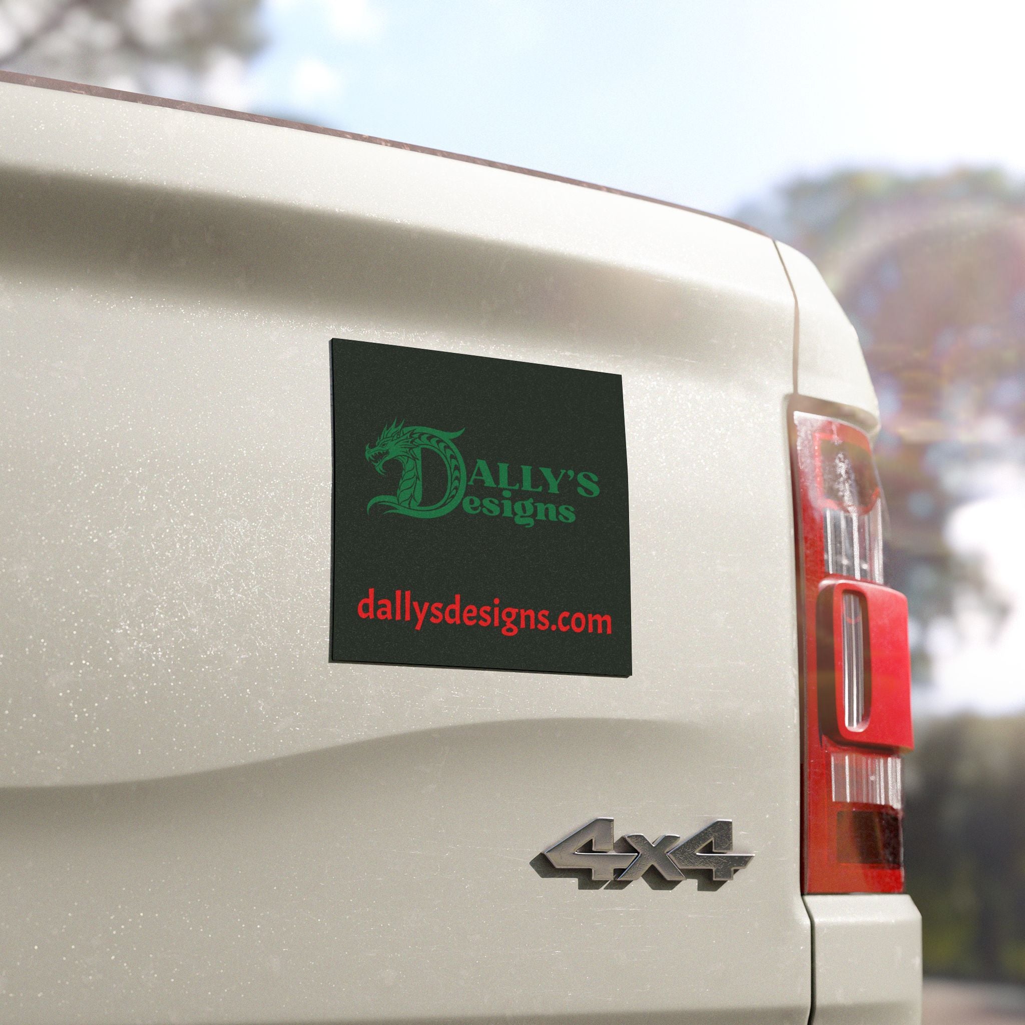 Car Magnet — Dally's Designs Logo & URL Promotional Magnet