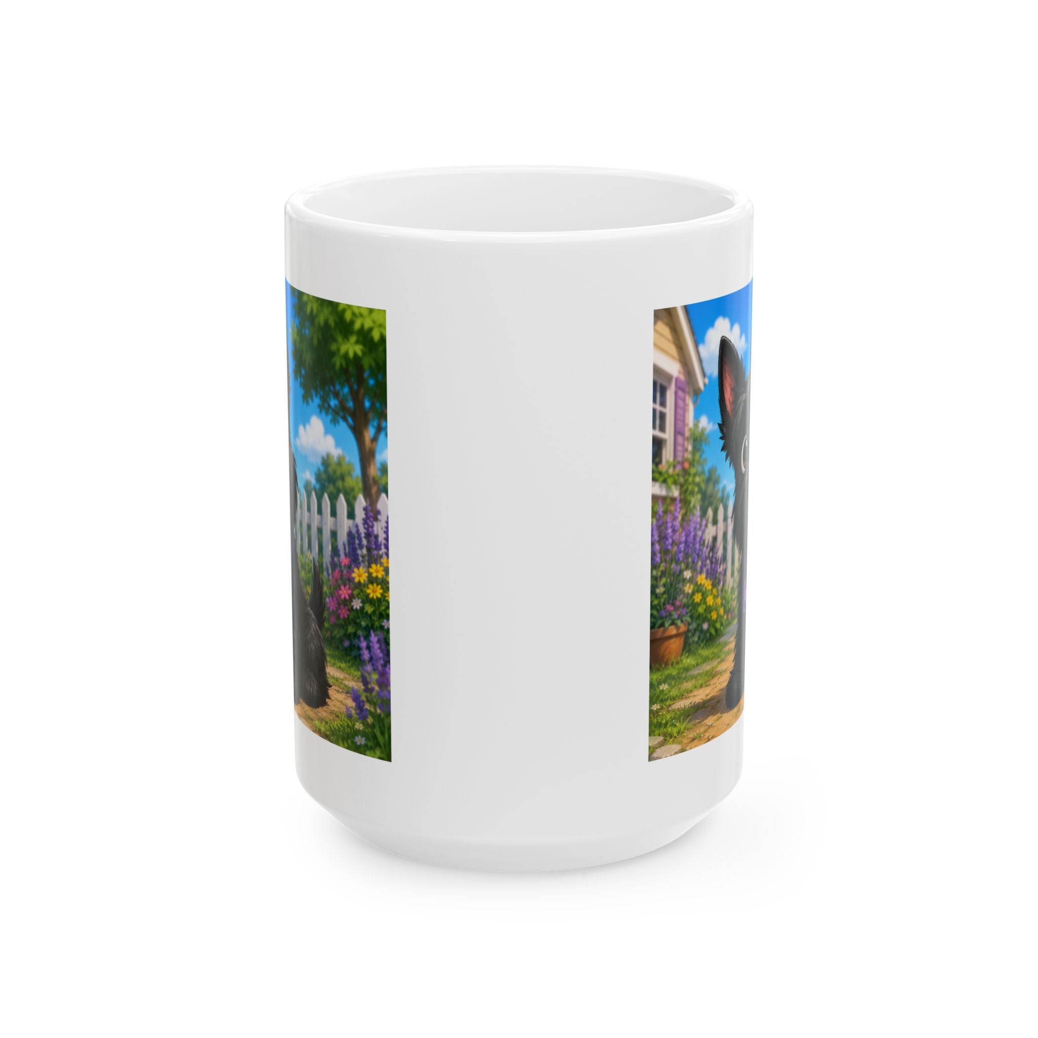 Cute Black Dog Scotty Ceramic Mug (11oz & 15oz)