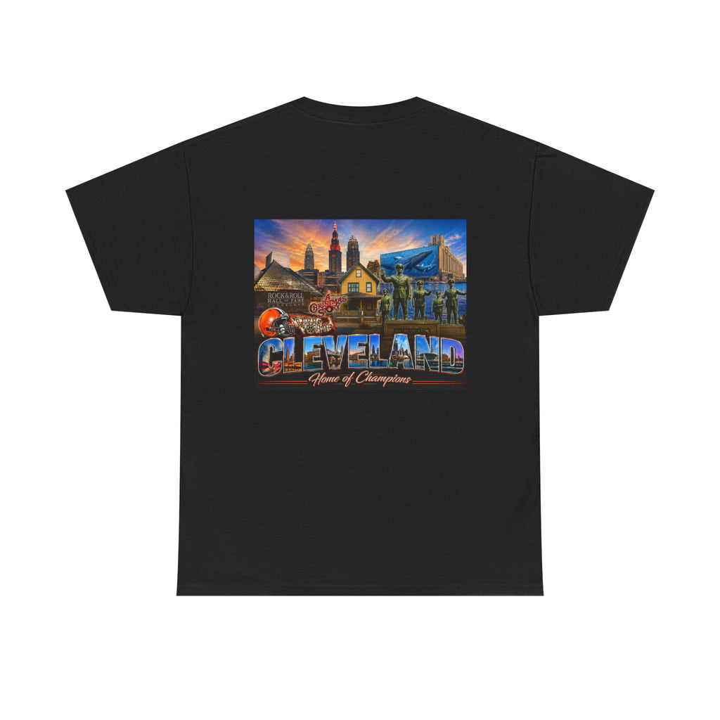 Cleveland Cityscape T‑Shirt — "Land of Champions" Retro Sports Skyline Tee