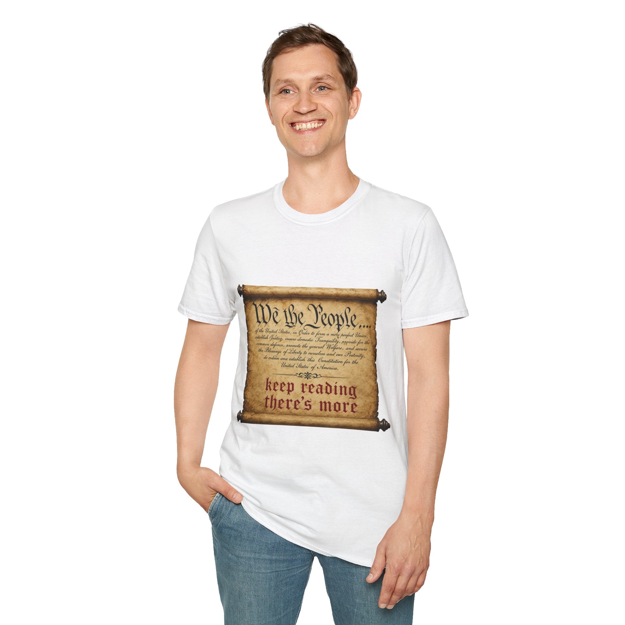 T‑Shirt — “We the People” Vintage Scroll Liberty Tee (Keep Reading There's More)