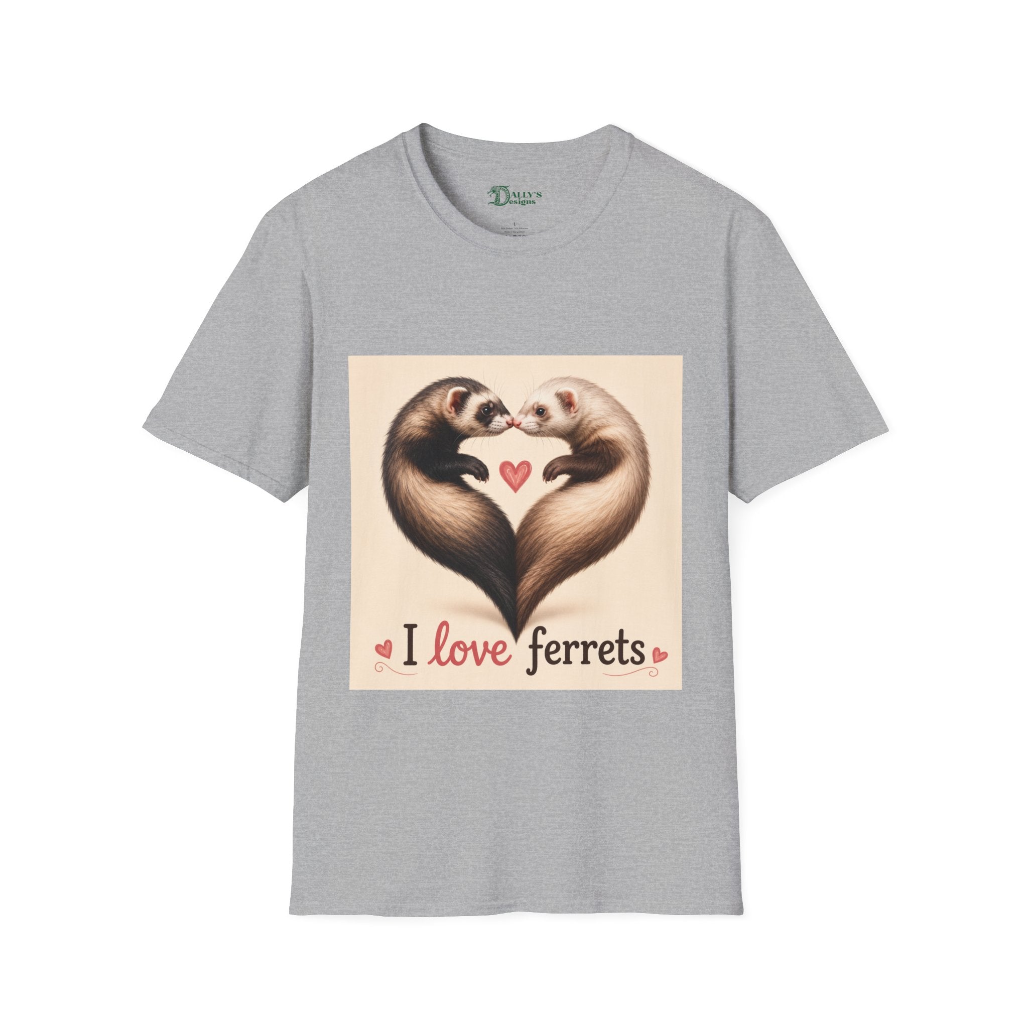 Ferret Heart T-Shirt — I Love Ferrets Cute Pet Lover Tee