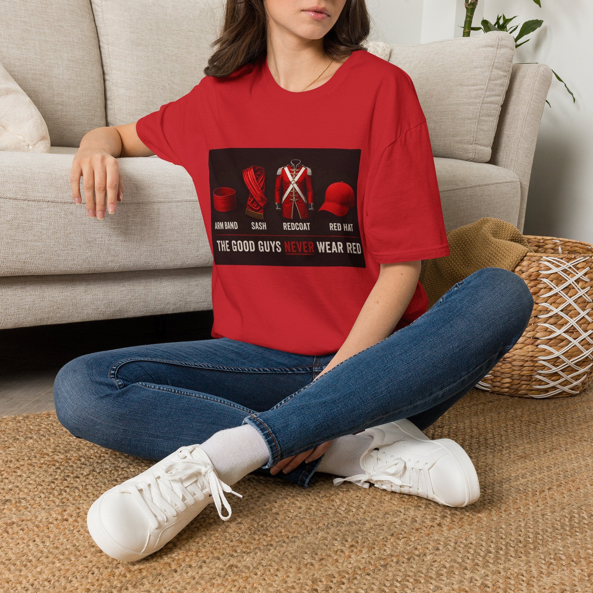 “The Good Guys Never Wear Red” — Graphic T-Shirt