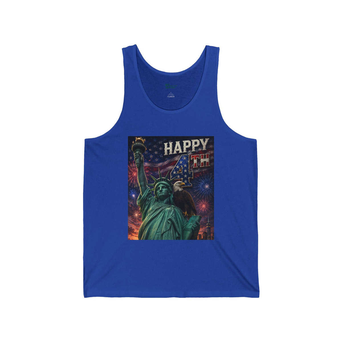 Statue of Liberty 'Happy' Independence Day Tank Top