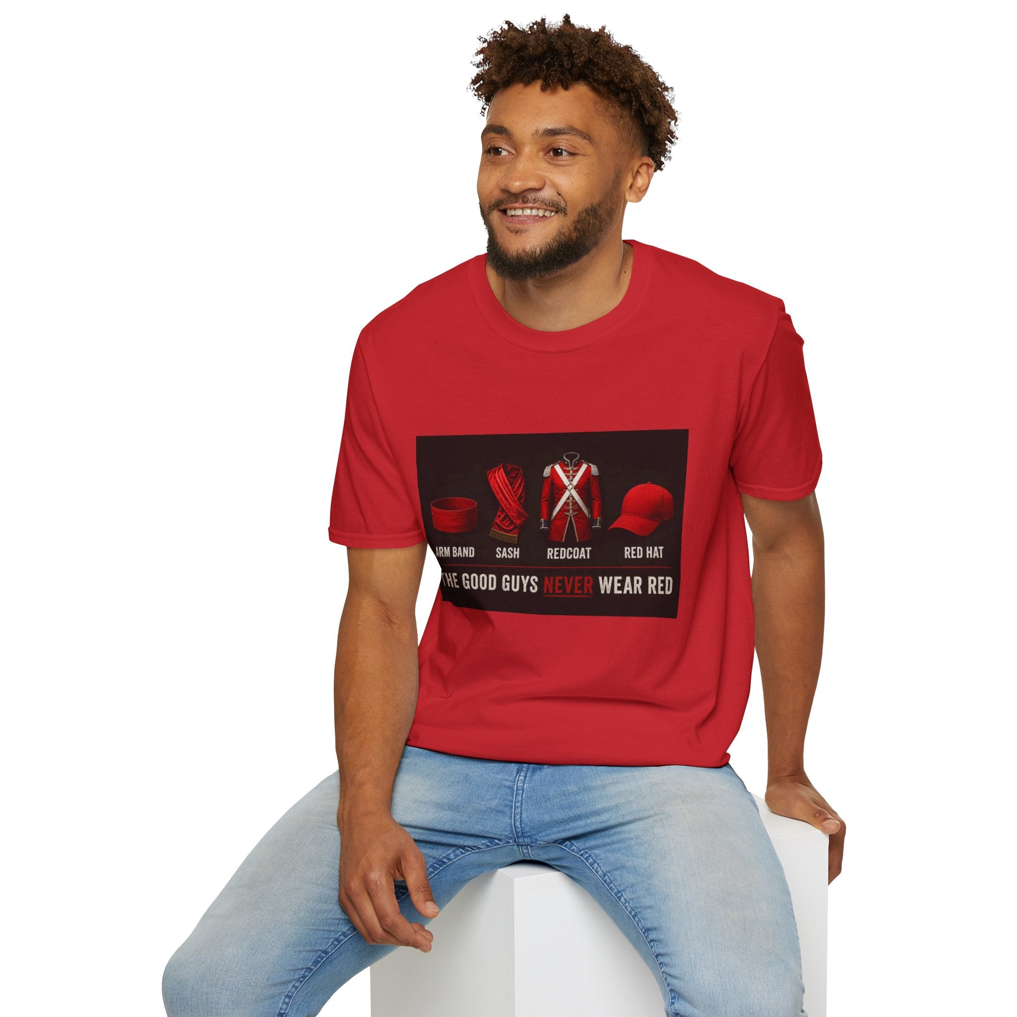 “The Good Guys Never Wear Red” — Graphic T-Shirt