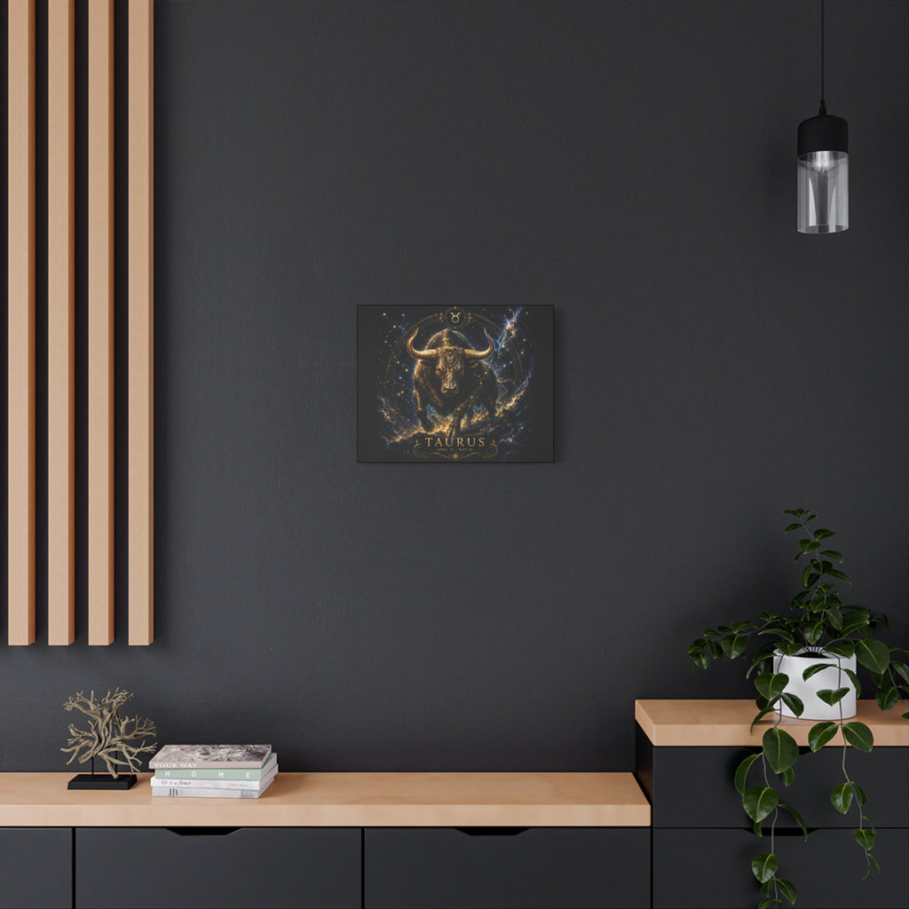 Taurus Zodiac Canvas Print — Matte Stretched Wall Art (April 20–May 20)
