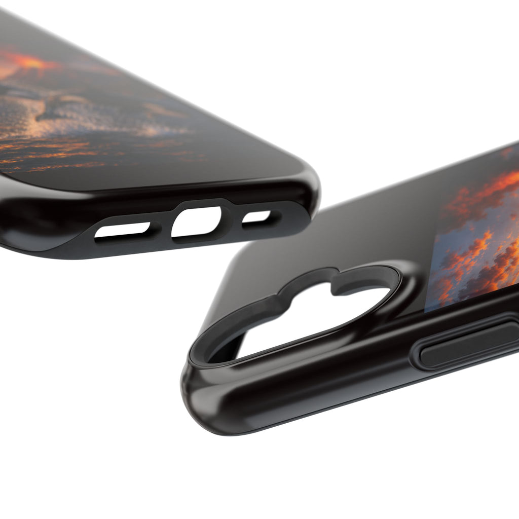Orca Sunset Magnetic Phone Case — Volcano Ocean Wildlife Impact-Resistant Cover