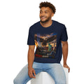 Eagle Over American icons— 'Never Give Up' Patriotic Graphic Tee
