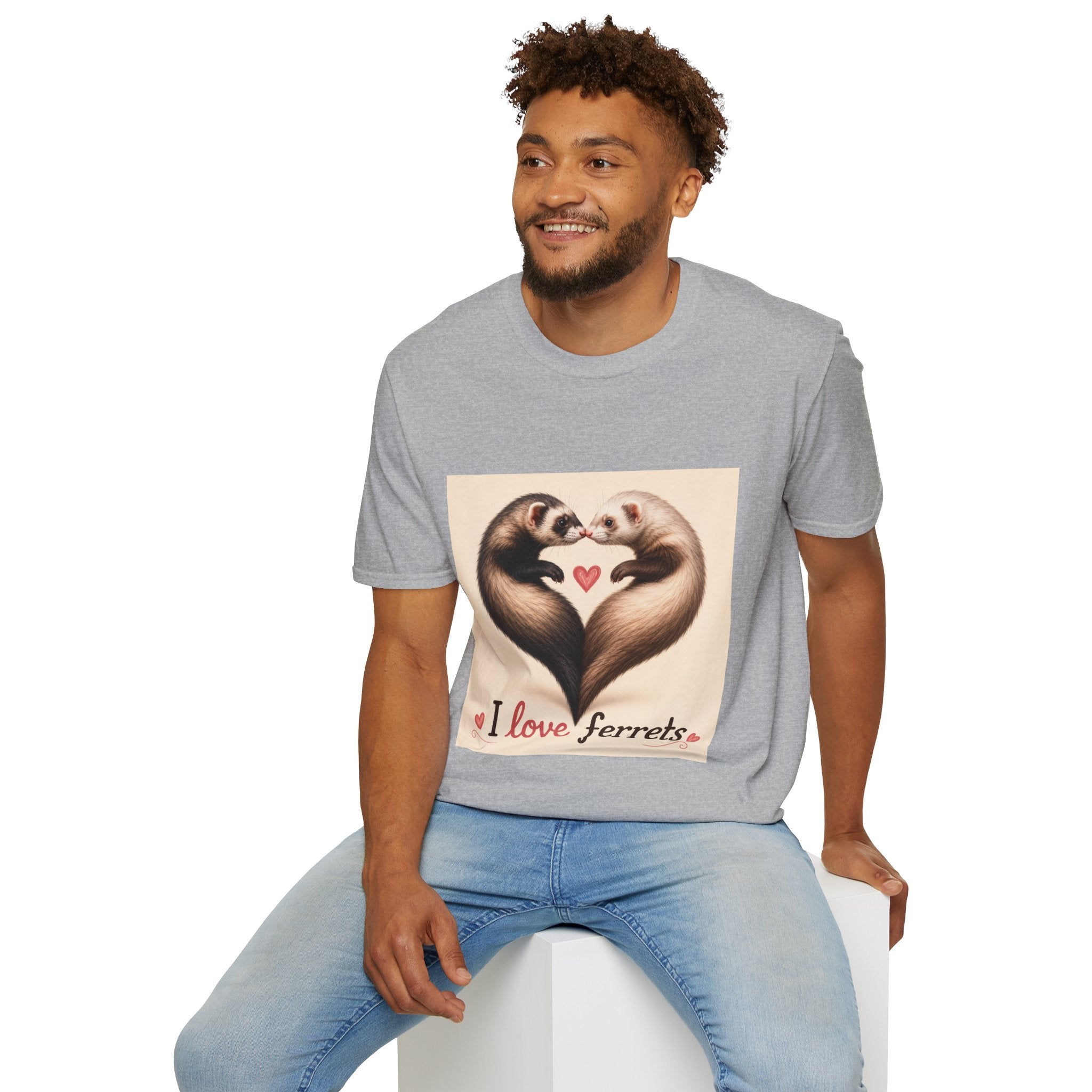 Ferret Heart T-Shirt — I Love Ferrets Cute Pet Lover Tee