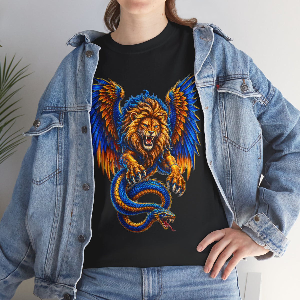 Lion and Serpent Mythical Fantasy Graphic Tee