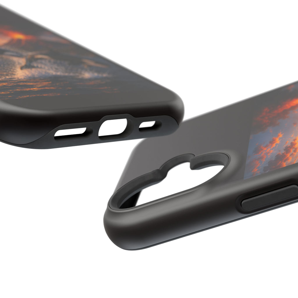 Orca Sunset Magnetic Phone Case — Volcano Ocean Wildlife Impact-Resistant Cover
