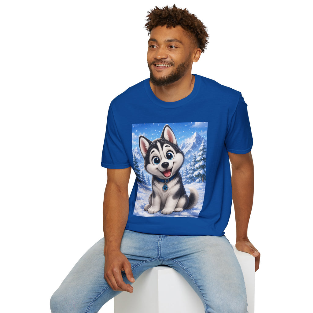 Husky Puppy Tee — Cute Winter Dog Graphic T-Shirt