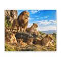 Lion Pride Canvas Print — Stretched Matte Wall Art for Safari, Nursery, or Living Room