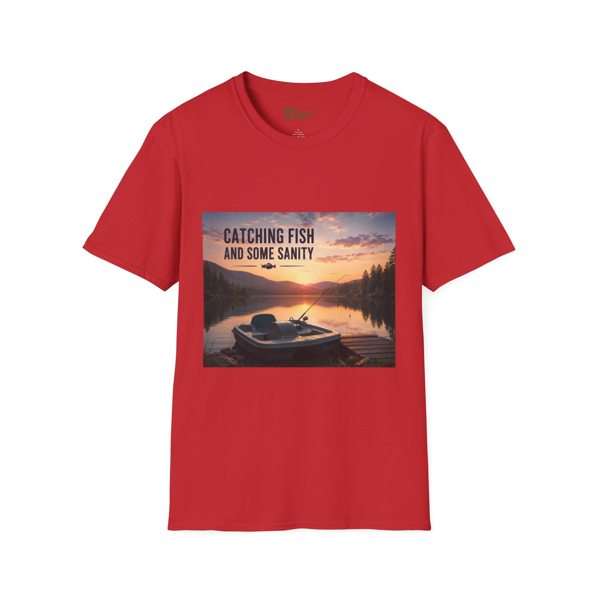 “Catching Fish and Some Sanity” Sunset Lake Graphic Tee