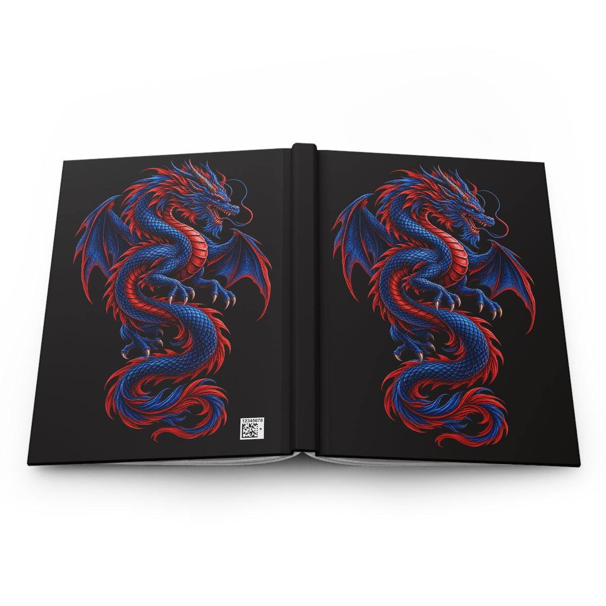 Red and Blue Dragon Hardcover Journal