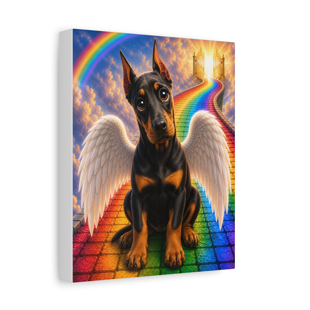 Doberman Angel Canvas Print — Rainbow Bridge Pet Memorial Wall Art