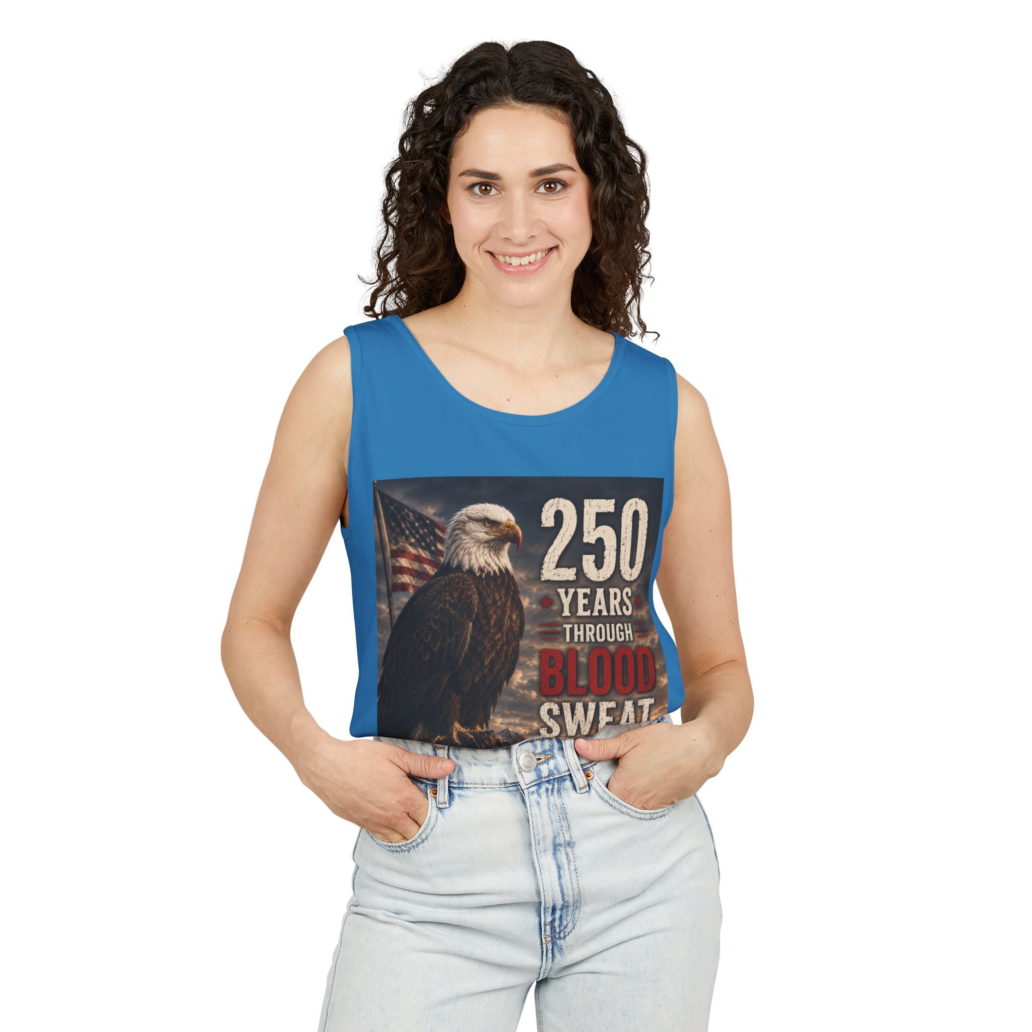 Patriotic Eagle Tank Top — “250 Years  USA