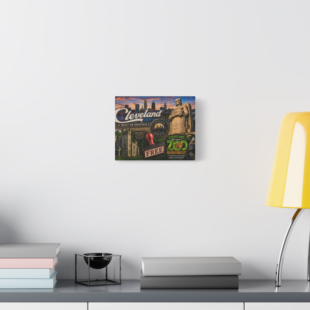 Cleveland Collage Matte Canvas Print — Stretched 1.25" Wall Art (Built on Greatness)