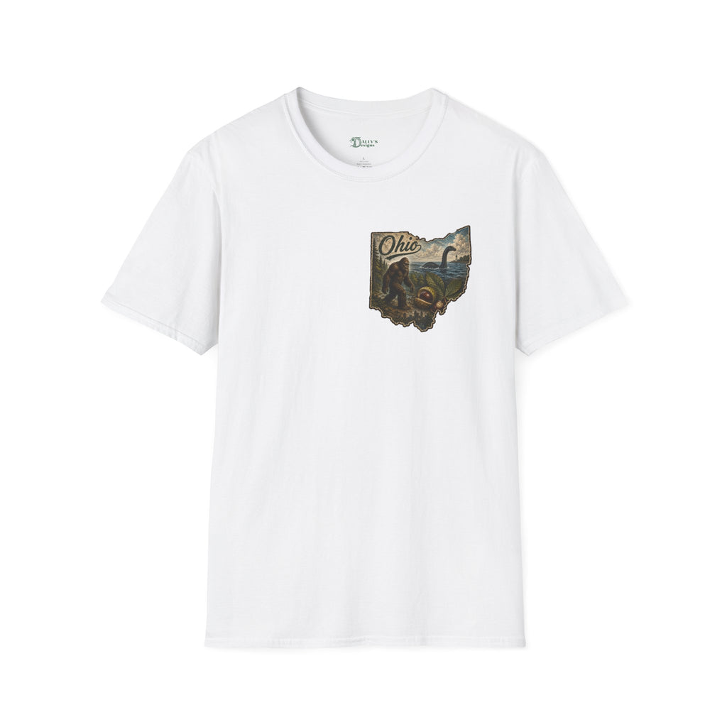 Ohio Scenic Map T-Shirt — Vintage State Nature Design