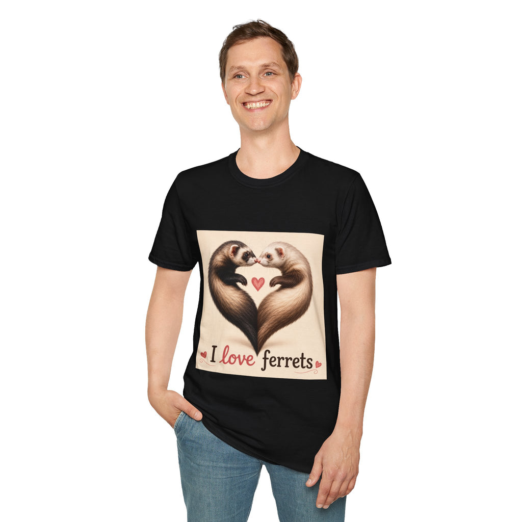 Ferret Heart T-Shirt — I Love Ferrets Cute Pet Lover Tee