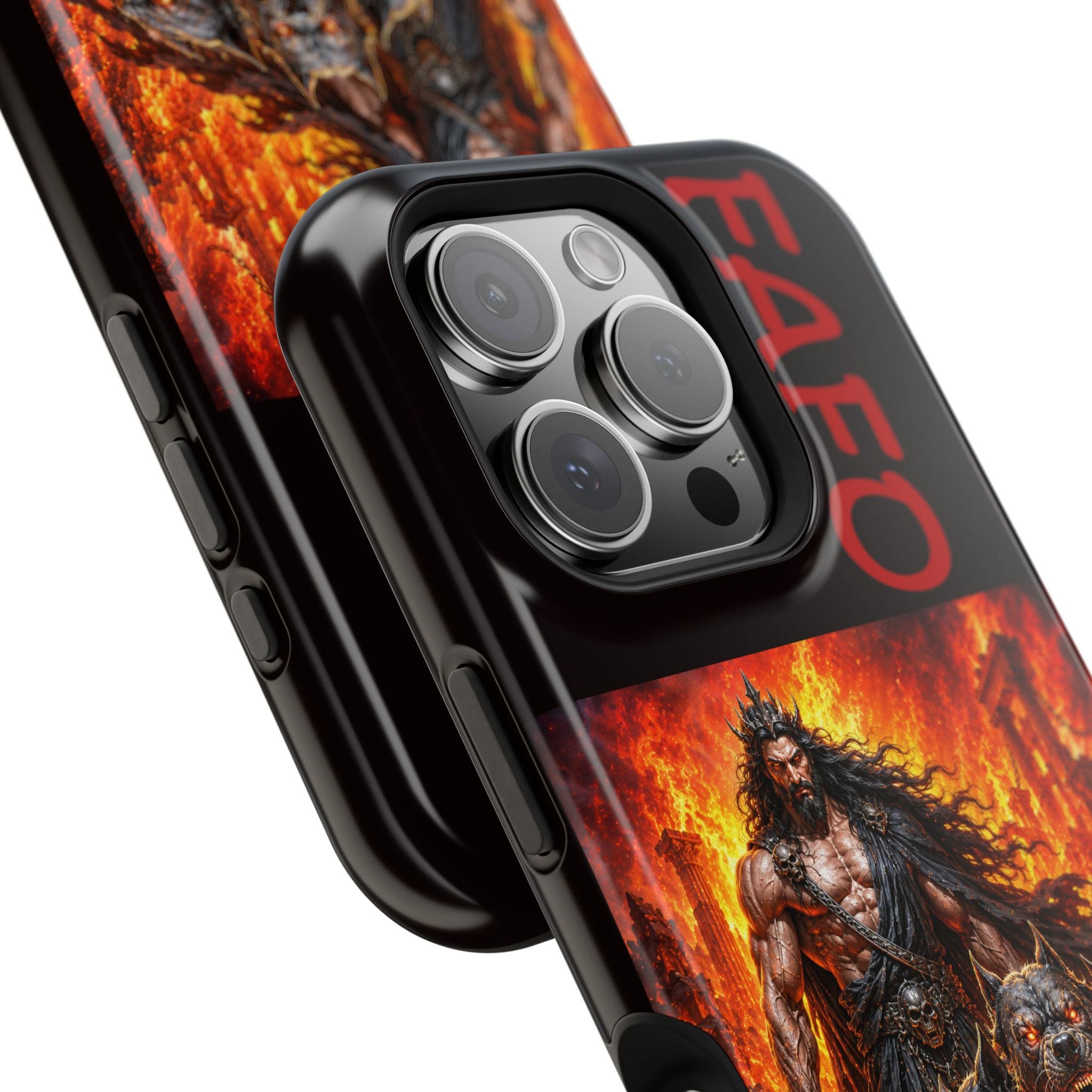 Phone Case —Hades  FAFO Warrior with Hellhound Fire Art (Magnetic Impact-Resistant)
