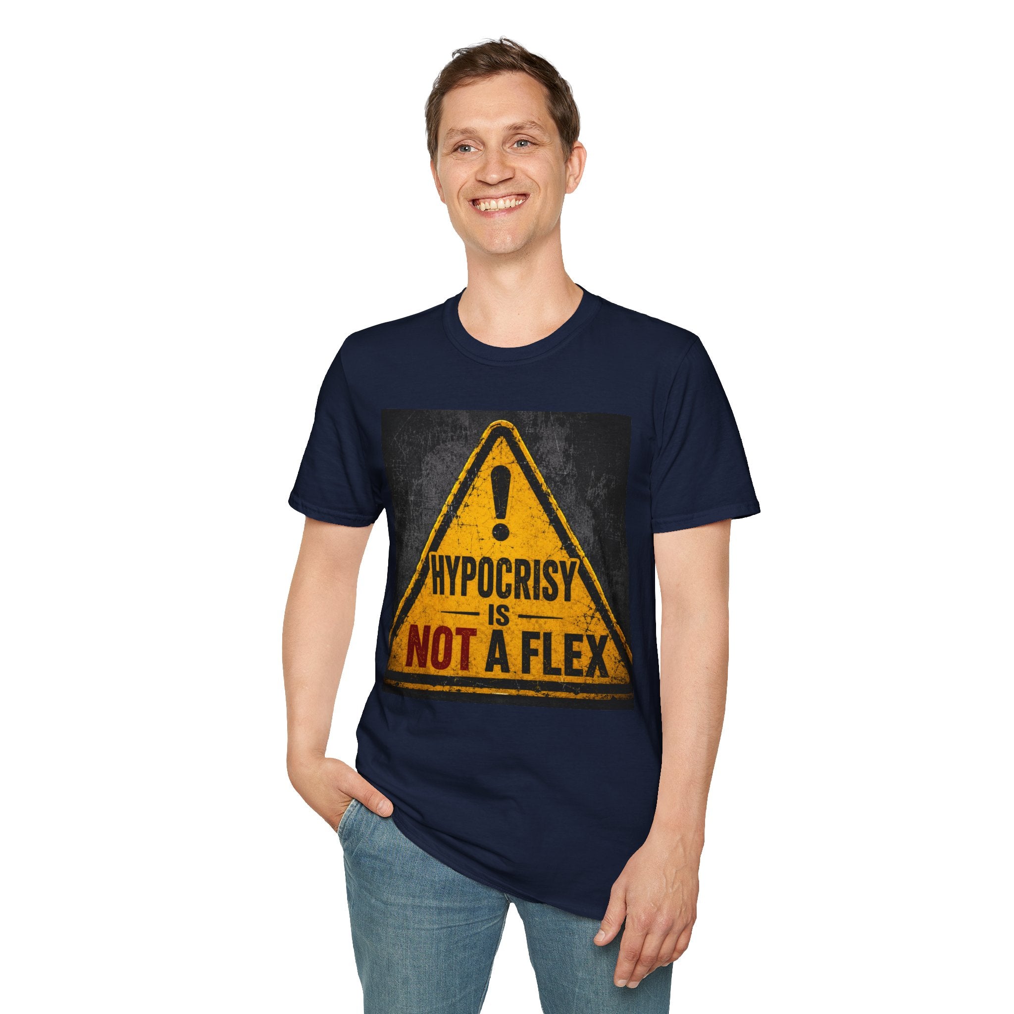 "Hypocrisy Is Not a Flex" Warning Sign Graphic Tee