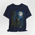 Brachiosaurus Moonlight T‑Shirt — Night Forest Dino Graphic Tee