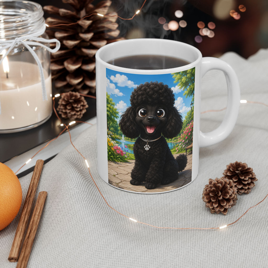 Black Poodle Ceramic Mug — 11oz & 15oz