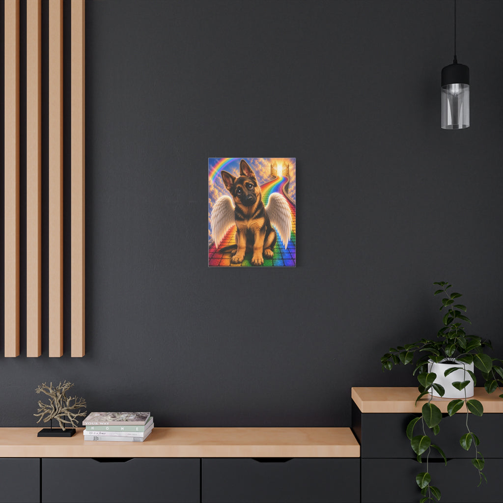 Angel German Shepherd Rainbow Canvas