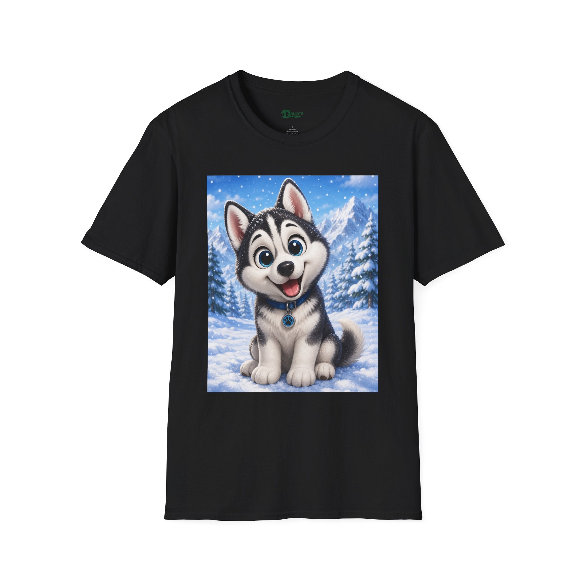 Husky Puppy Tee — Cute Winter Dog Graphic T-Shirt