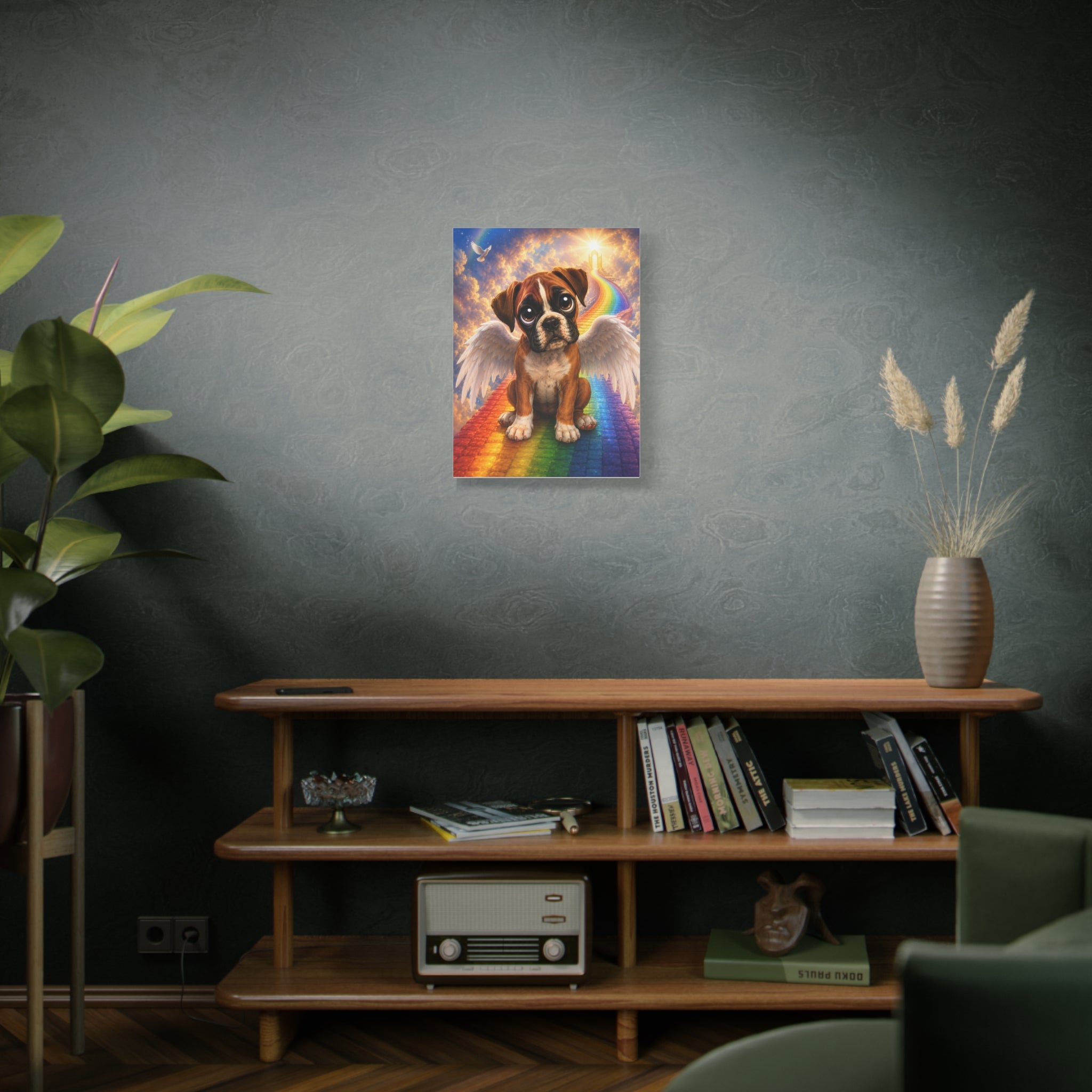 Canvas Print — Winged Boxer on Rainbow Path Wall Art