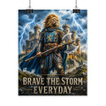Brave the Storm — Lion Knight Castle Wall Art