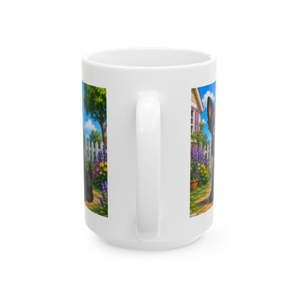 Cute Black Dog Scotty Ceramic Mug (11oz & 15oz)