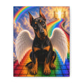 Doberman Angel Canvas Print — Rainbow Bridge Pet Memorial Wall Art