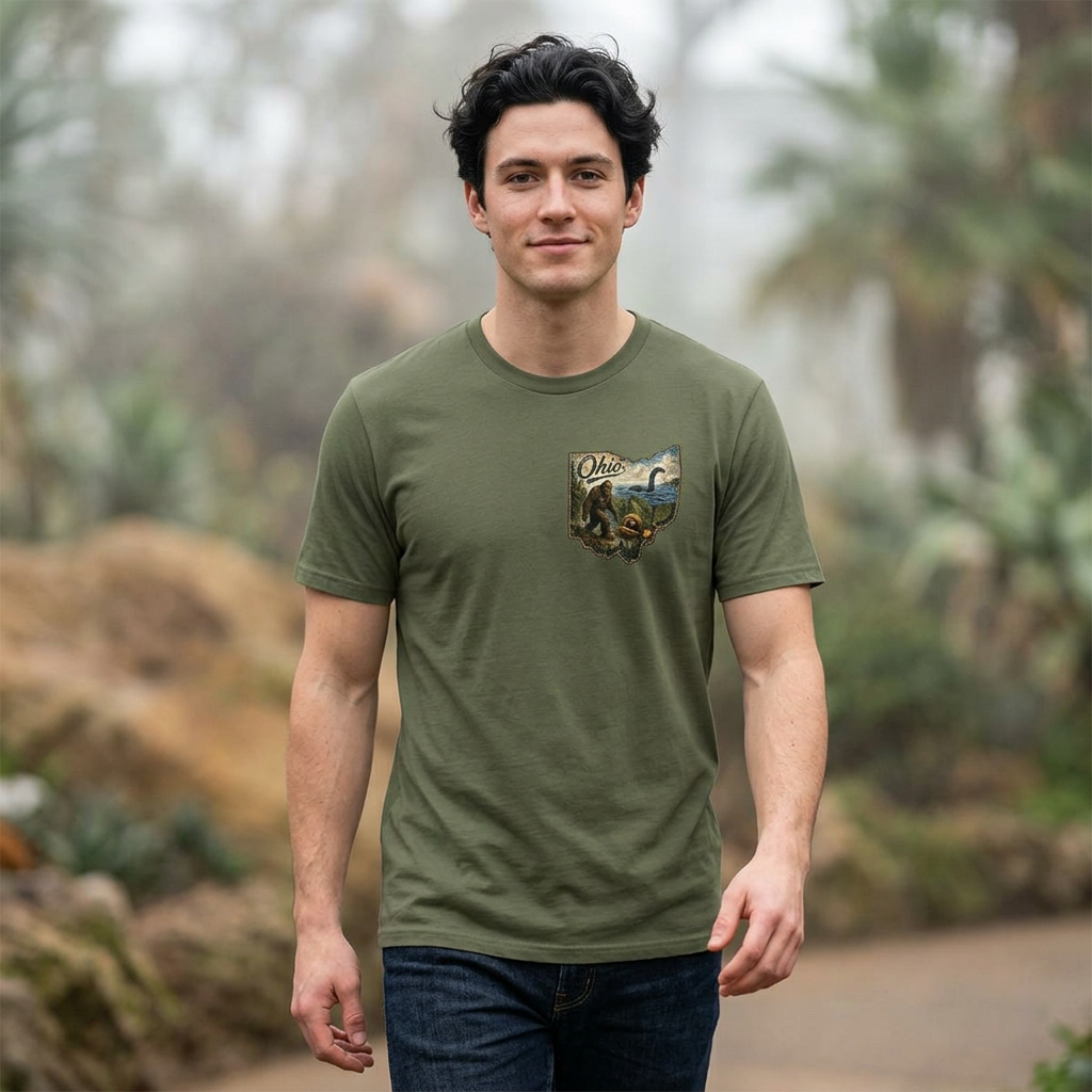 Ohio Scenic Map T-Shirt — Vintage State Nature Design